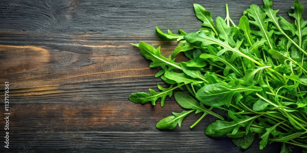 Fresh arugula leaves from top view, arugula, salad, greens, organic, garden, vegetables, healthy, vegetarian, ingredient