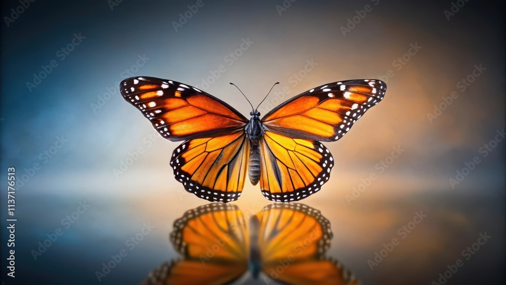 Fototapeta premium Monarch butterfly isolated on background, monarch butterfly, isolated, background, nature, insect, colorful, wings
