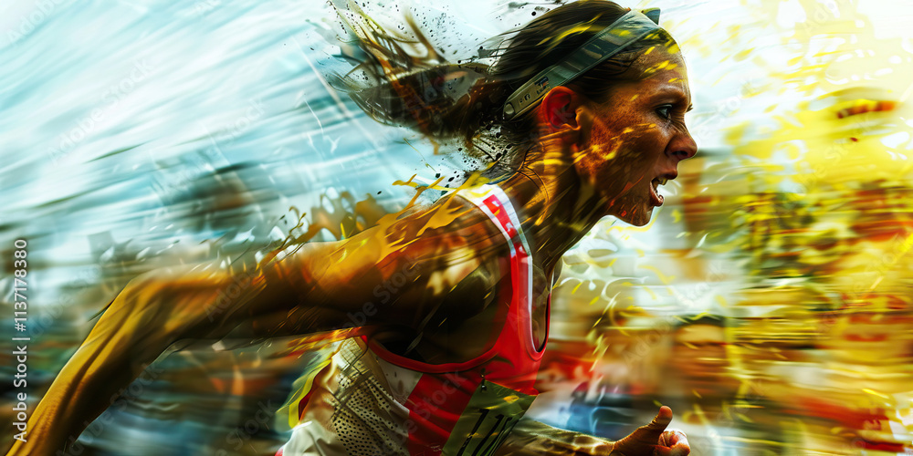 Stylized Image of a Female Runner in Motion Stylized Image of a Female Runner in Motion