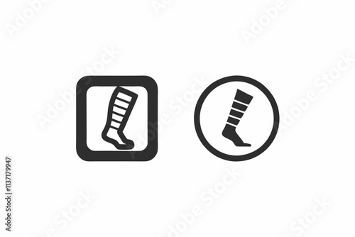 creative gym compression sleeves or socks icon and logo vector illustration
