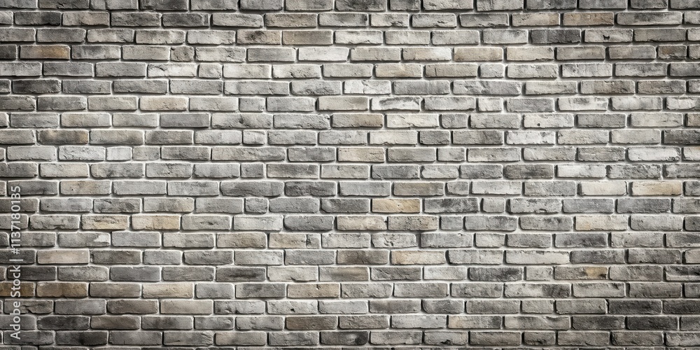 Obraz premium Grey old brick wall as wallpaper and vintage background, brick, wall, grey, old, vintage, background, texture, interior design
