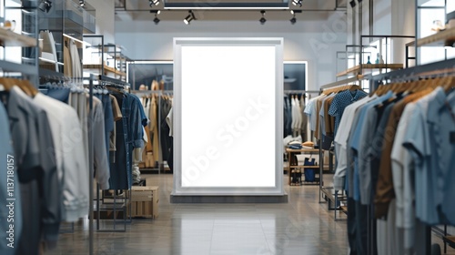 Clothing store with empty display space