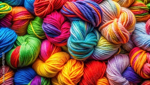 Vibrant colored wool yarn for knitting and crafting projects, wool, yarn, colorful, vibrant, knitting, crafting, material, textile