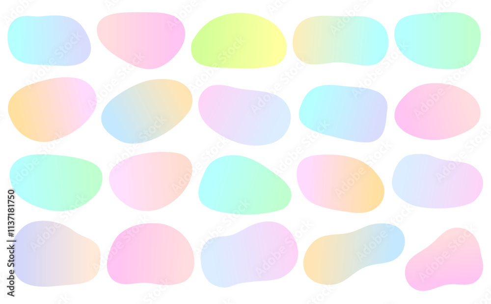 gradation shape set 流体 有機的 円 楕円 シェイプセット gradation shape set 流体 有機的 円 楕円 シェイプセット
