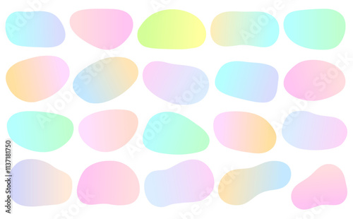 gradation shape set　流体　有機的　円　楕円　シェイプセット
