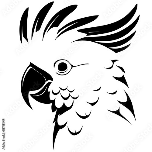 Cockatoo portrait silhouette