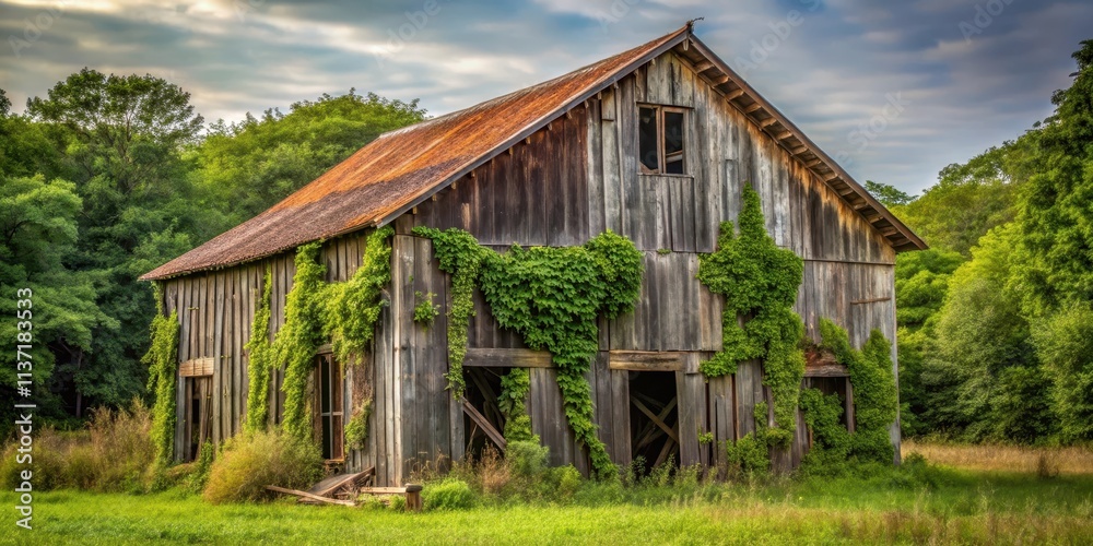 Old abandoned barn with weathered wood, rusty nails, and overgrown vines, abandoned, barn, old, weathered, wood, rustic, vintage Old abandoned barn with weathered wood, rusty nails, and overgrown vines, abandoned, barn, old, weathered, wood, rustic, vintage