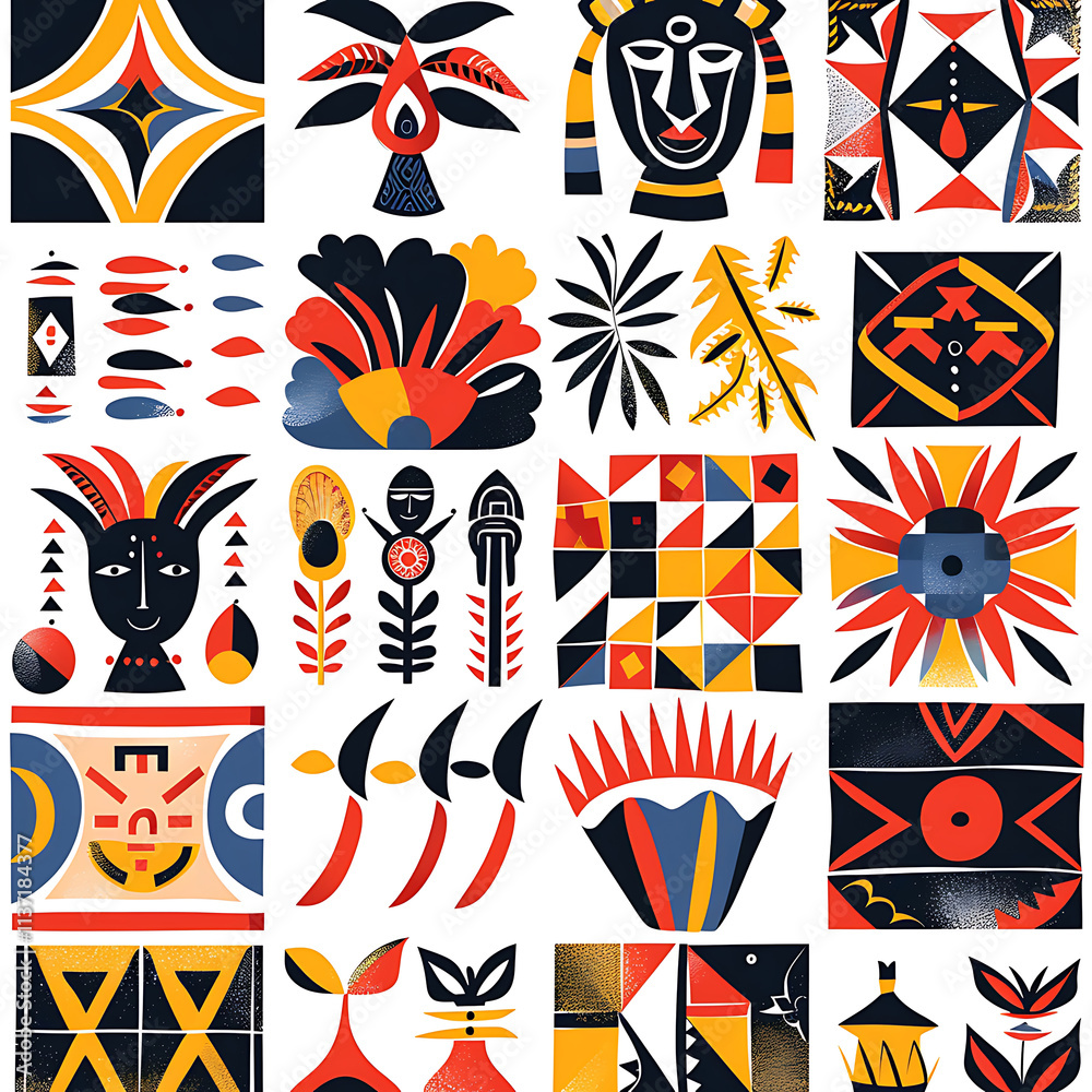 Fototapeta premium Colorful Abstract Patterns and Geometric Designs