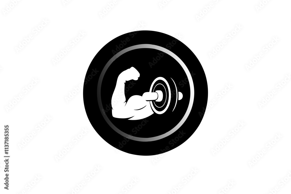 creative biceps curl icon and logo vector illustration creative biceps curl icon and logo vector illustration