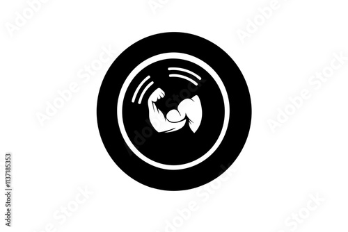 creative biceps curl icon and logo vector illustration