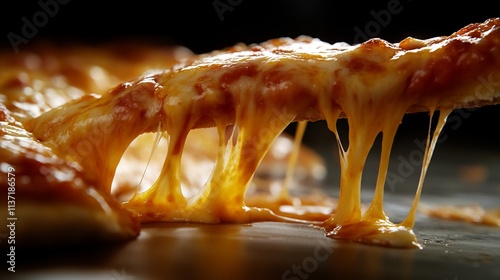 Delicious Pizza Slice with Melted Cheese photo