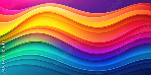 Colorful abstract wallpaper with wavy gradient layers, abstract, wallpaper, wavy, colorful, gradient, 2D, background, vibrant