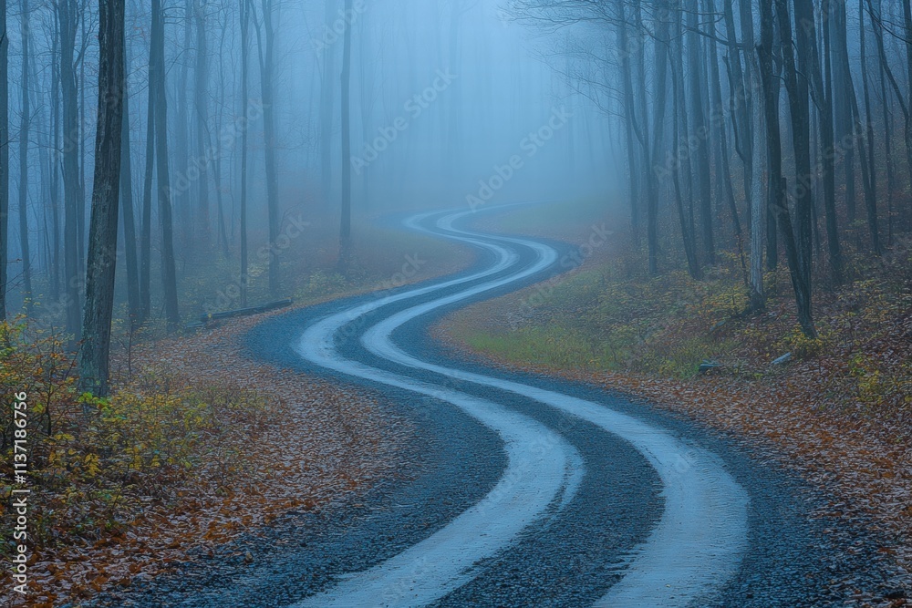 Fototapeta premium Misty Forest Road
