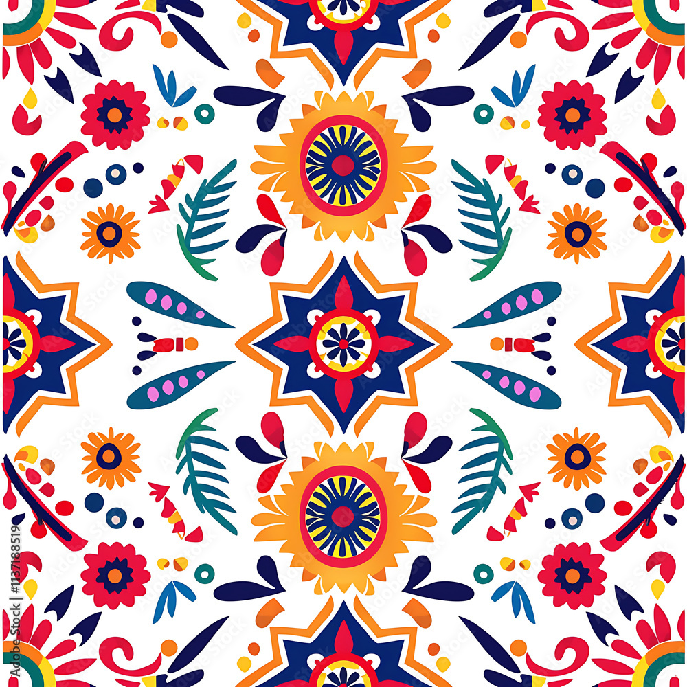 Fototapeta premium Vibrant Floral Patterns in Bright Colors