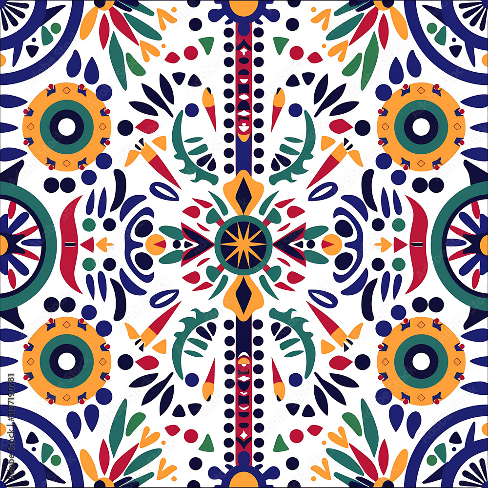 Fototapeta premium Vibrant Geometric Pattern with Colorful Elements