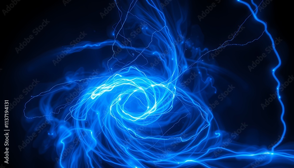 Obraz premium Swirling blue energy, abstract background