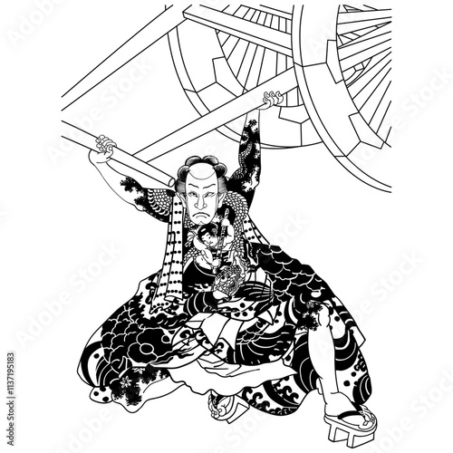 【「倶利伽羅金剛伝　金時半兵衛」】【歌川国貞(三代目歌川豊国・豊国三代)】nukiyoe-0043