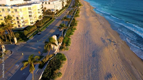 A pristine stretch of coastline along A1A in Palm Beach South Florida. photo