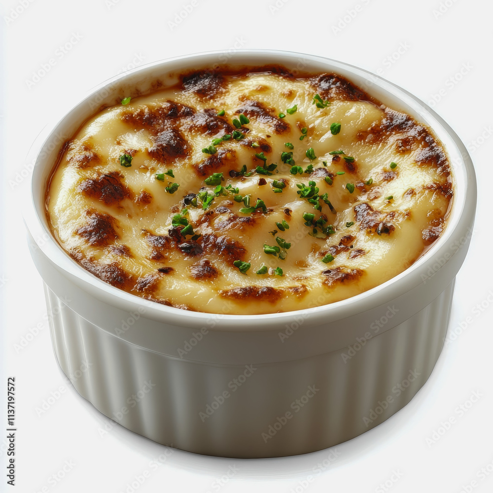 Savory custard bowl with meat and cheese delicious dish for gourmet food photography and culinary art Savory custard bowl with meat and cheese delicious dish for gourmet food photography and culinary art