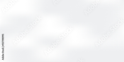 Abstract halftone background with wavy surface made of gray dots on white