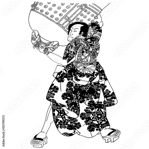 【「倶利伽羅金剛伝　弁慶太左ェ門」】【歌川国貞(三代目歌川豊国・豊国三代)】nukiyoe-0051