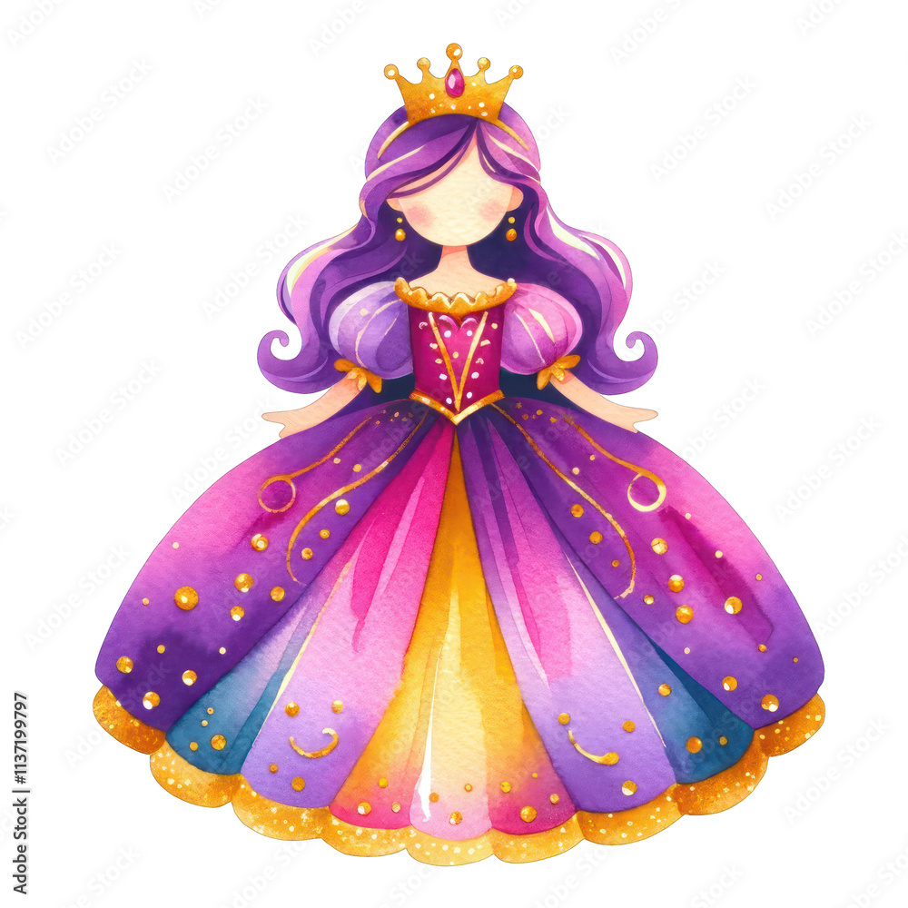 Fototapeta premium Fantasy Violet-Themed Princess Accessories and Fairytale Elements