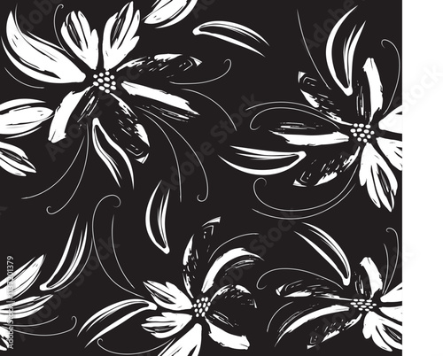 Flower seamless pattern design with beautiful flower and leaves. Flower art. floral and leaf pattern design for fabric, cotton, wallpaper, satin, gift wrap, carpet, background.