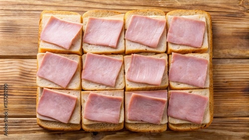 Sliced ham squares for making sandwiches, ham, sliced, square, sandwich, nutritious, delicious, lunch, meat, protein photo