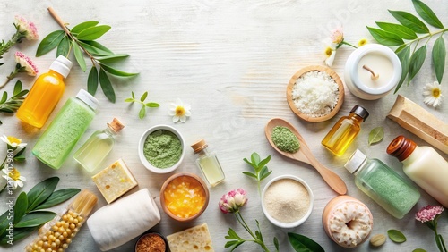 Wallpaper Mural Various handmade organic skincare products for natural beauty routine, homemade, cosmetic, scrubs, soap Torontodigital.ca