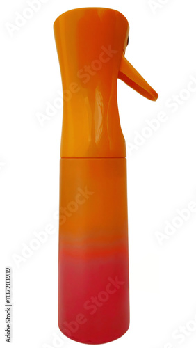 Orange and pink spray water bottle with transparent background PNG