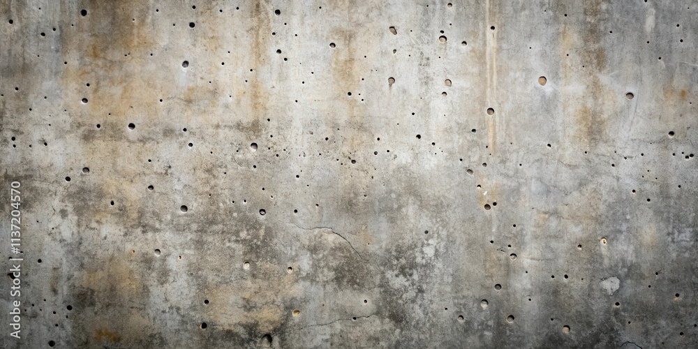 Obraz premium Rough concrete wall with speckles and imperfections, showcasing a mix of light and dark shades, concrete, texture, seamless