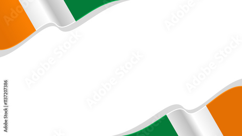 wavy Ivory Coast flag vector background with copy space for text. Ivory Coast national day