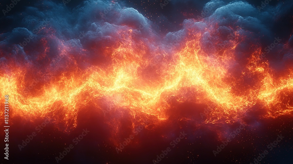 Abstract fiery wave energy cosmic art Abstract fiery wave energy cosmic art