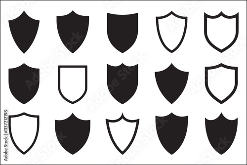 Shield Logo Vector Graphics Stock Set