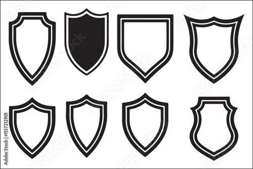 Shield Logo Vector Graphics Stock Set