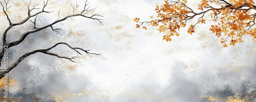 Style colorful element plants leaves leaves art modern background.