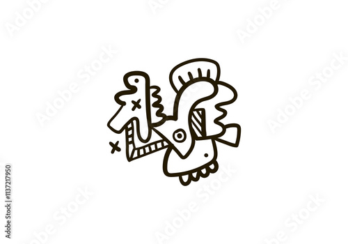 Monster abstract Doodle Graffiti art, vector illustration