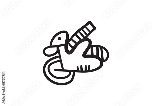 Monster abstract Doodle Graffiti art, vector illustration