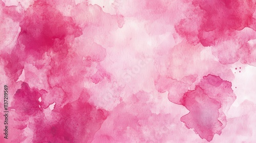 Abstract Watercolor Painting with Pink and White Hues