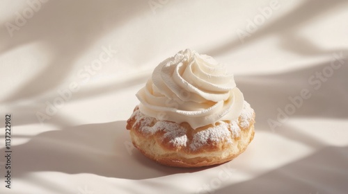 Freshly Baked Cream Puff with Creamy Filling