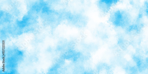 Abstract blue color clouds background, Vibrant clear blue sky with puffy and blurry natural clear clouds, The summer is colorful clearing day Good weather with natural clouds.