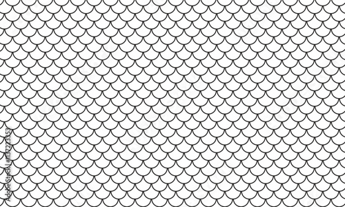 abstract simple black outline fish scale pattern vector can be used background.