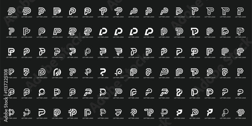 Collection of Icon Letter P, Initial P, Abstract and creative, Suitable for business, technology, accounting, finance, fashion, business, consulting, logo design.