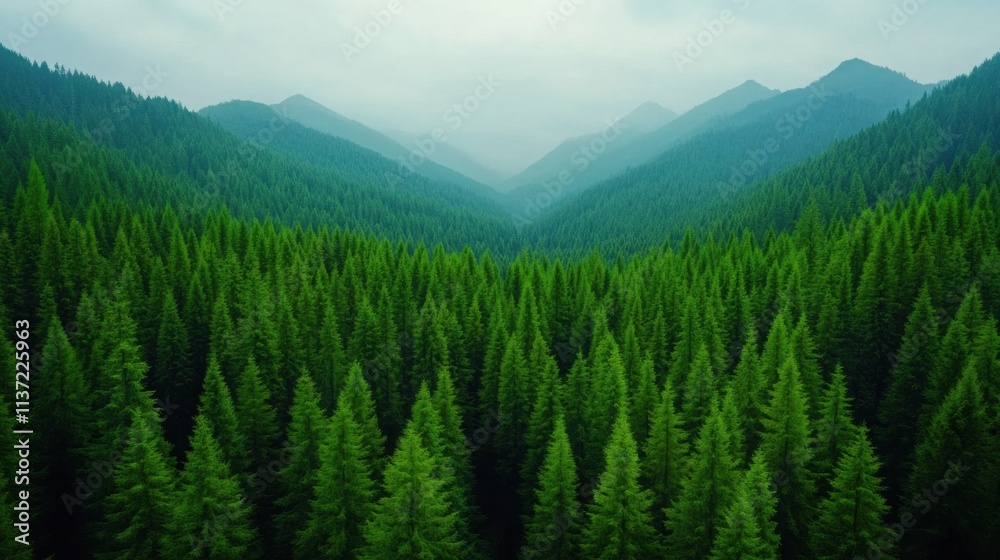 Exploring abundance in a dense forest nature aerial view serenity