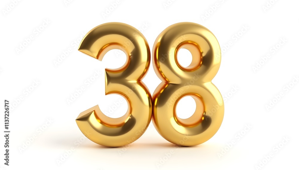 Golden Number Thirty-Eight: A 3D Render Golden Number Thirty-Eight: A 3D Render