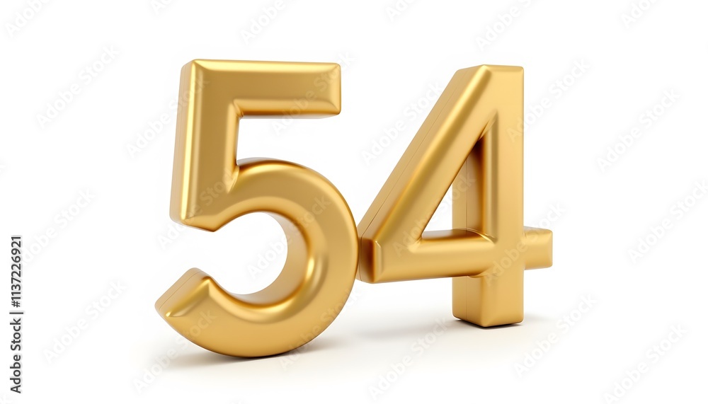 Golden Number 54: A 3D Render of Elegant Figures