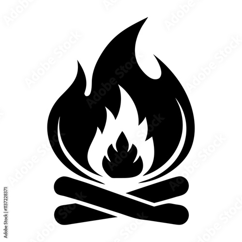 Camping firelight flame spark vector icon illustration design isolated on white