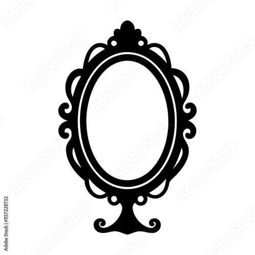 Vanity oval and ellipse mirror vector and icon design