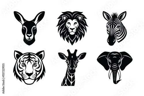 Animal Head Icons - High-Quality Vector Icons for Your Creative Projects photo