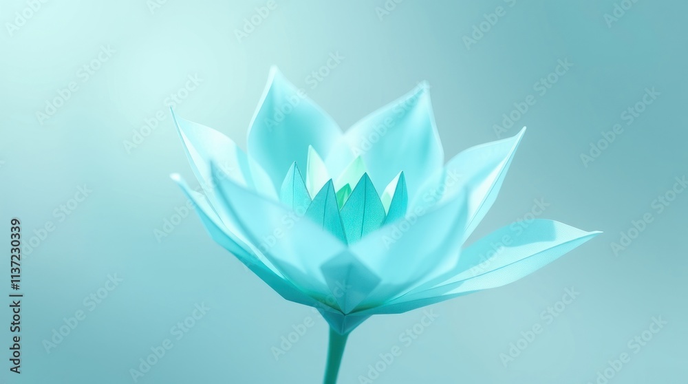 A serene blue lotus flower with delicate petals against a soft, blurred background. A serene blue lotus flower with delicate petals against a soft, blurred background.
